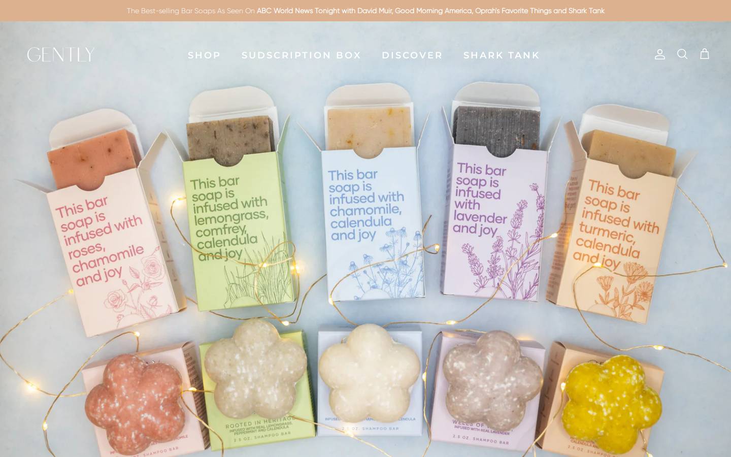 Gentlysoap homepage screenshot