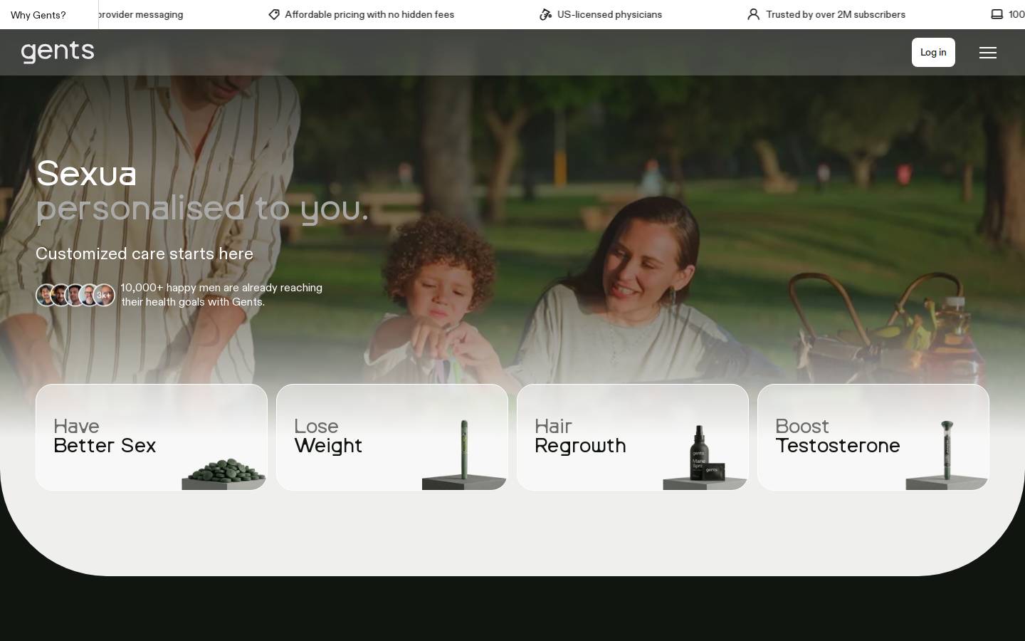Gents.com homepage screenshot