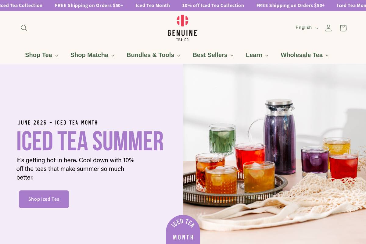 genuinetea.ca homepage screenshot