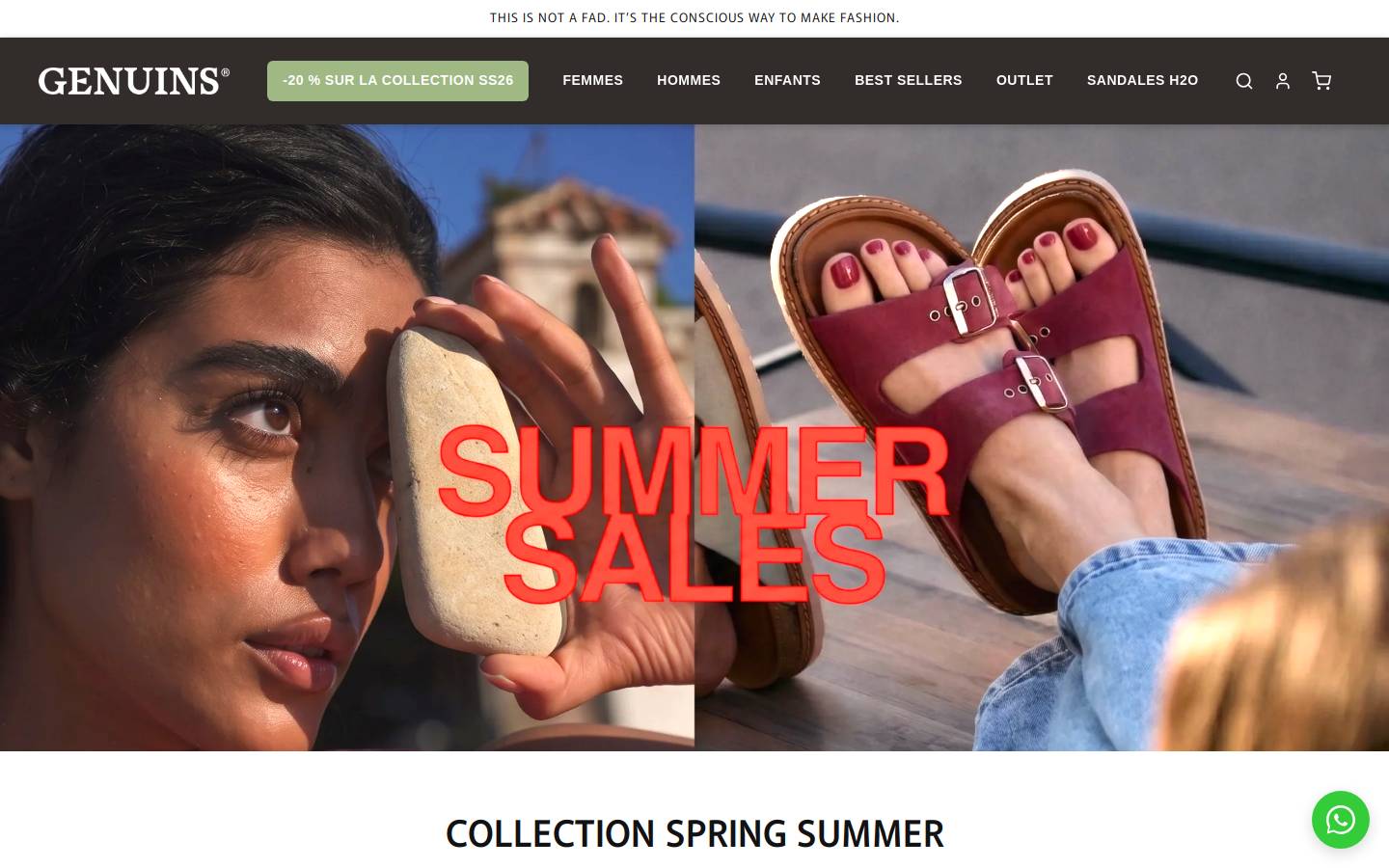 Genuins homepage screenshot