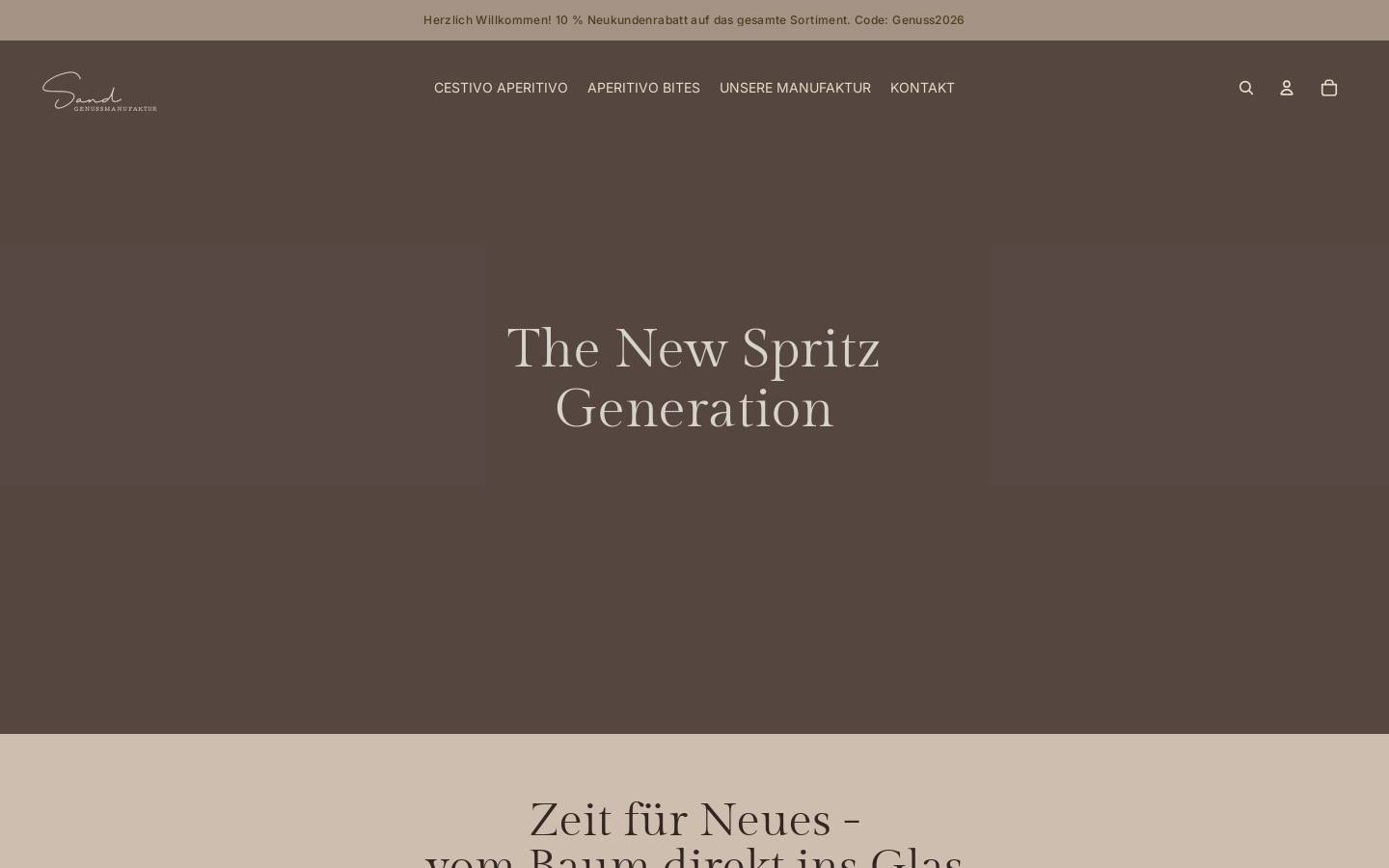 genussmanufaktur-sand.de homepage screenshot