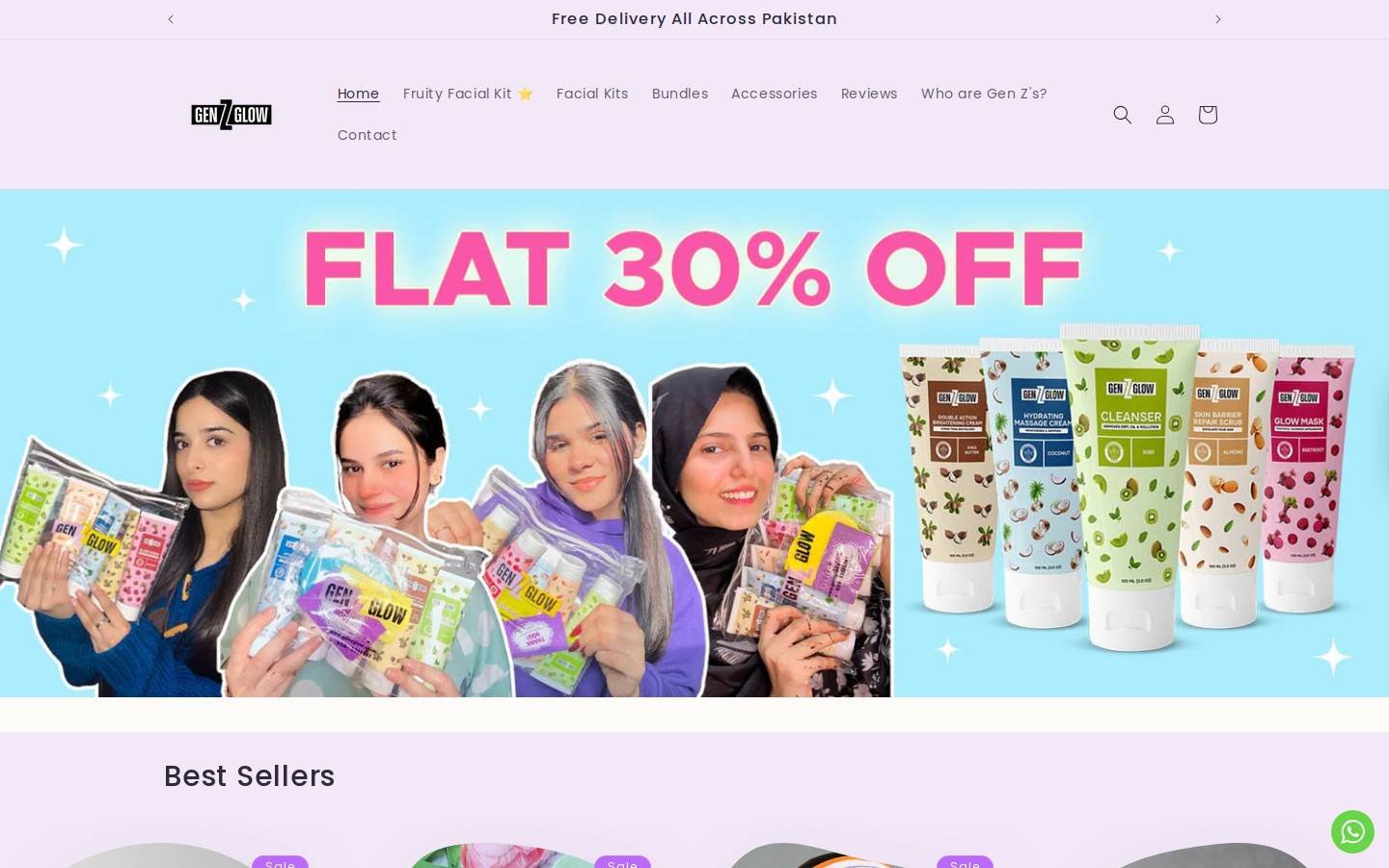 genzglow.com homepage screenshot