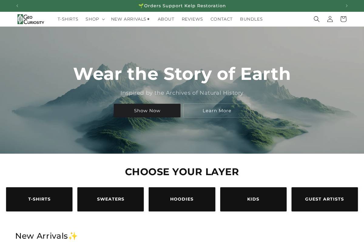 Geocuriosity homepage screenshot