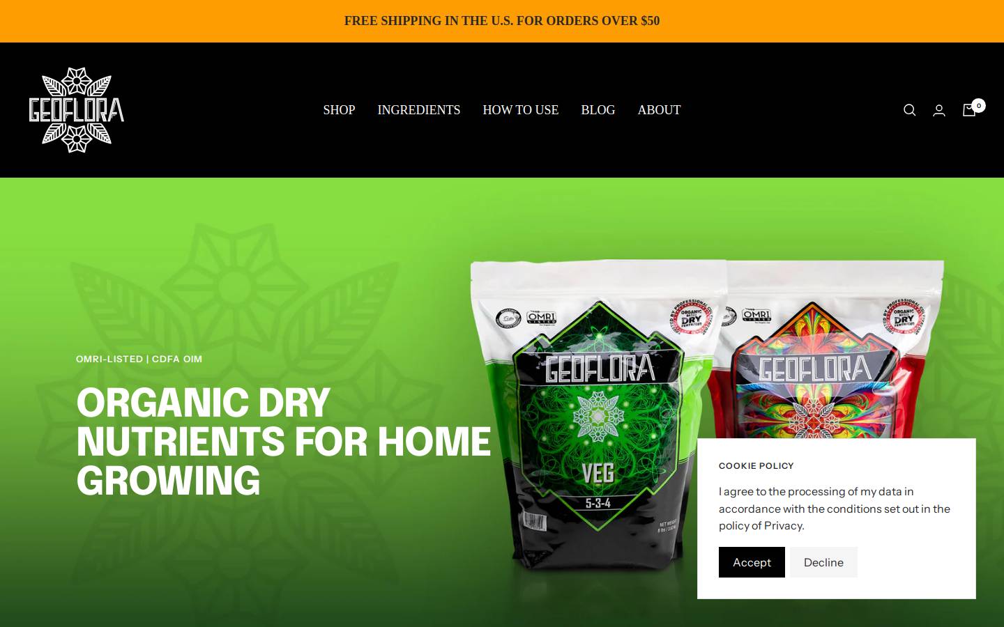 geofloranutrients.com homepage screenshot