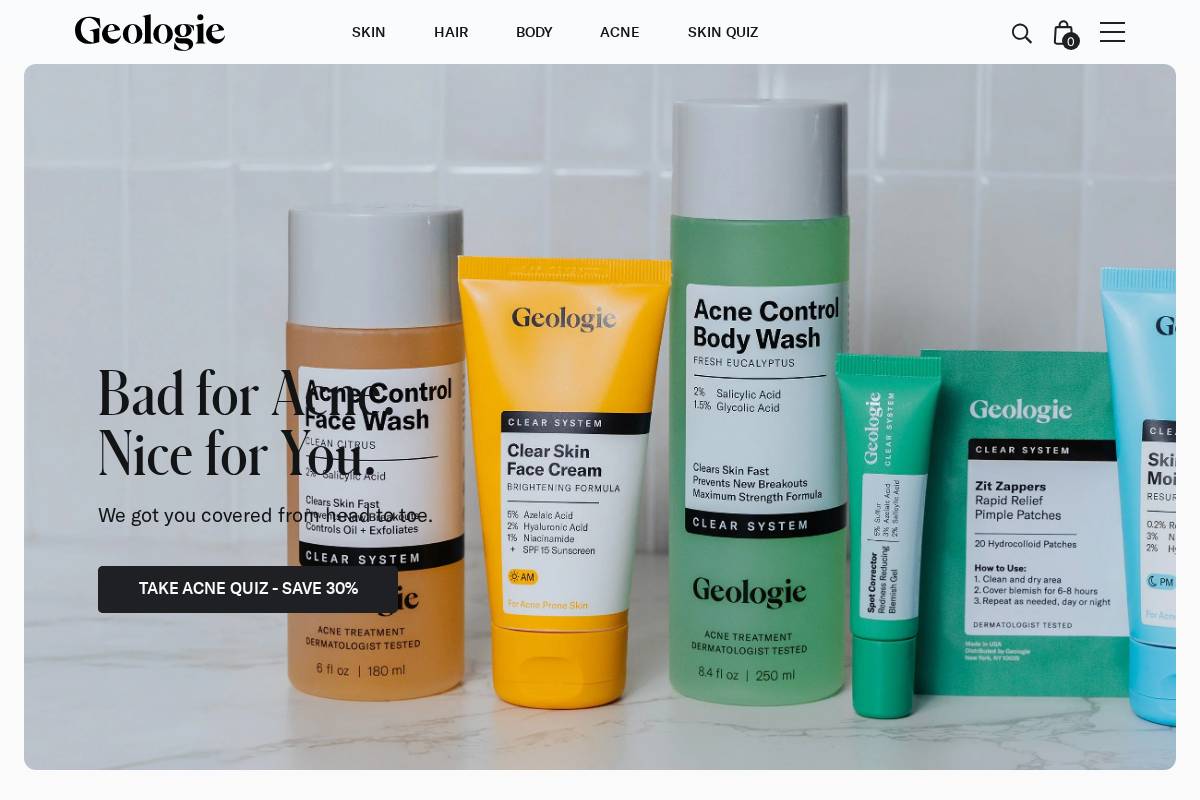 Geologie homepage screenshot