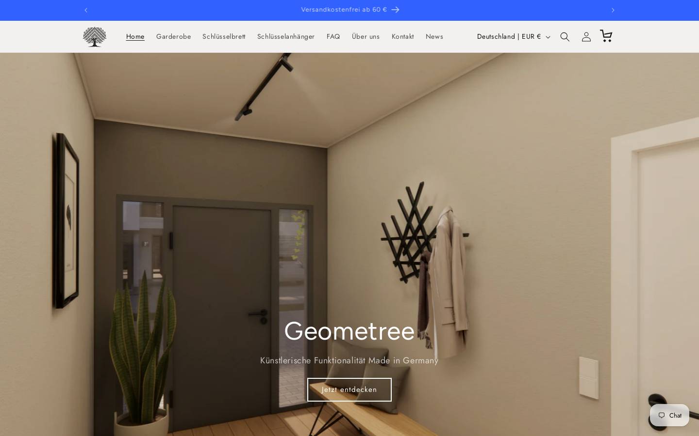 Geometree homepage screenshot
