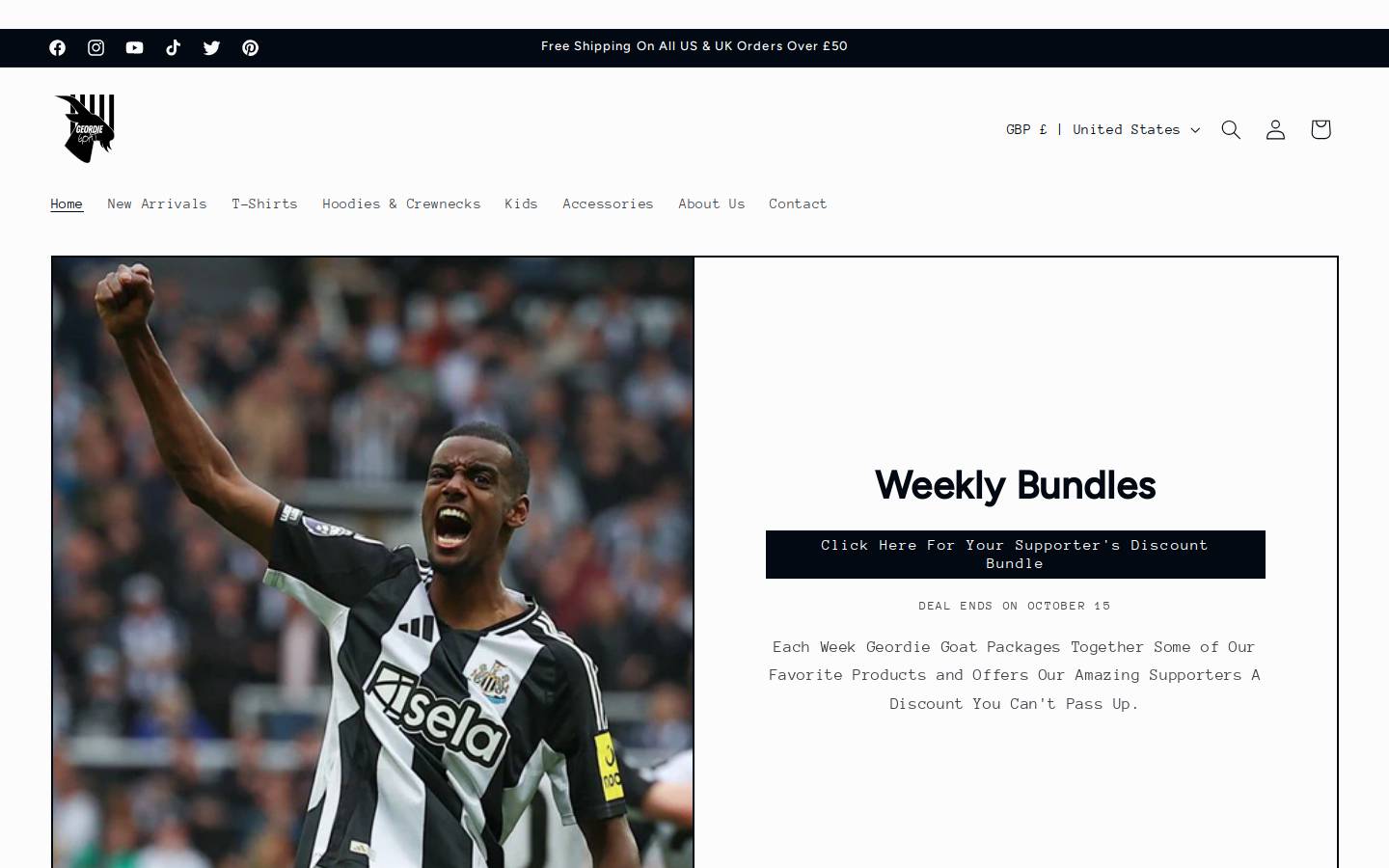 geordiegoat.com homepage screenshot