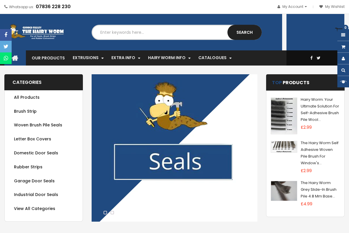 The Hairy Worm homepage screenshot
