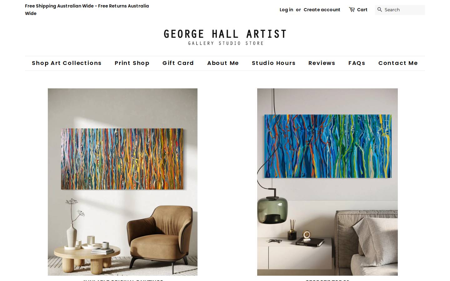georgehallart.com homepage screenshot