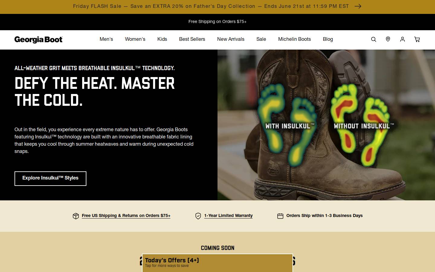 Georgia Boot homepage screenshot