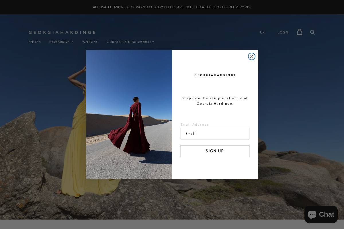 Georgia Hardinge homepage screenshot