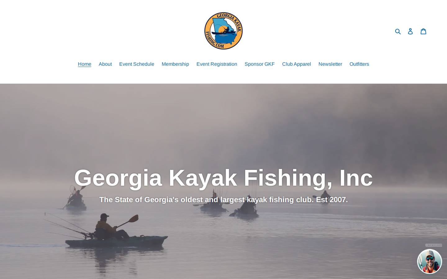georgiakayakfishing.com homepage screenshot