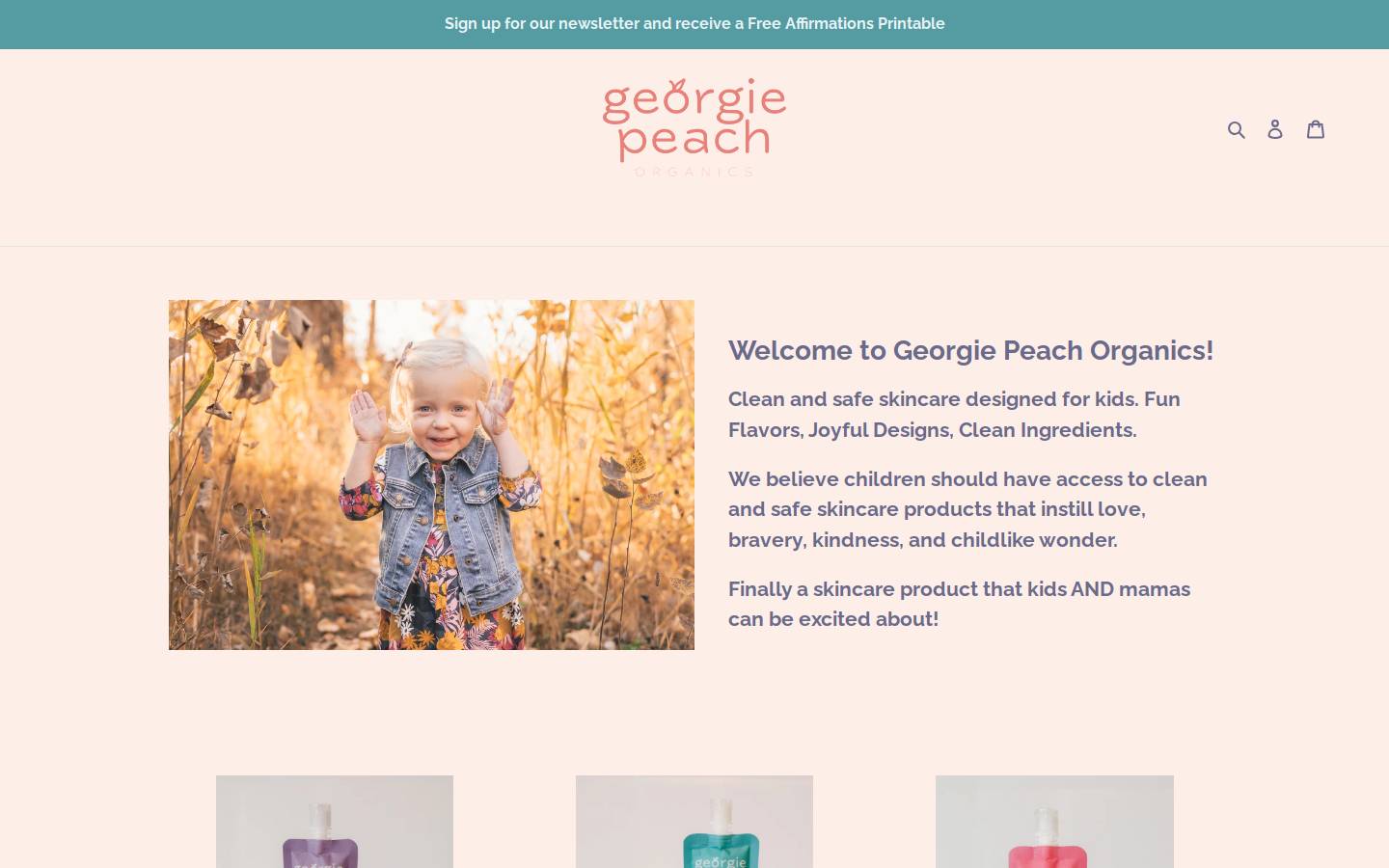 georgiepeach.com homepage screenshot