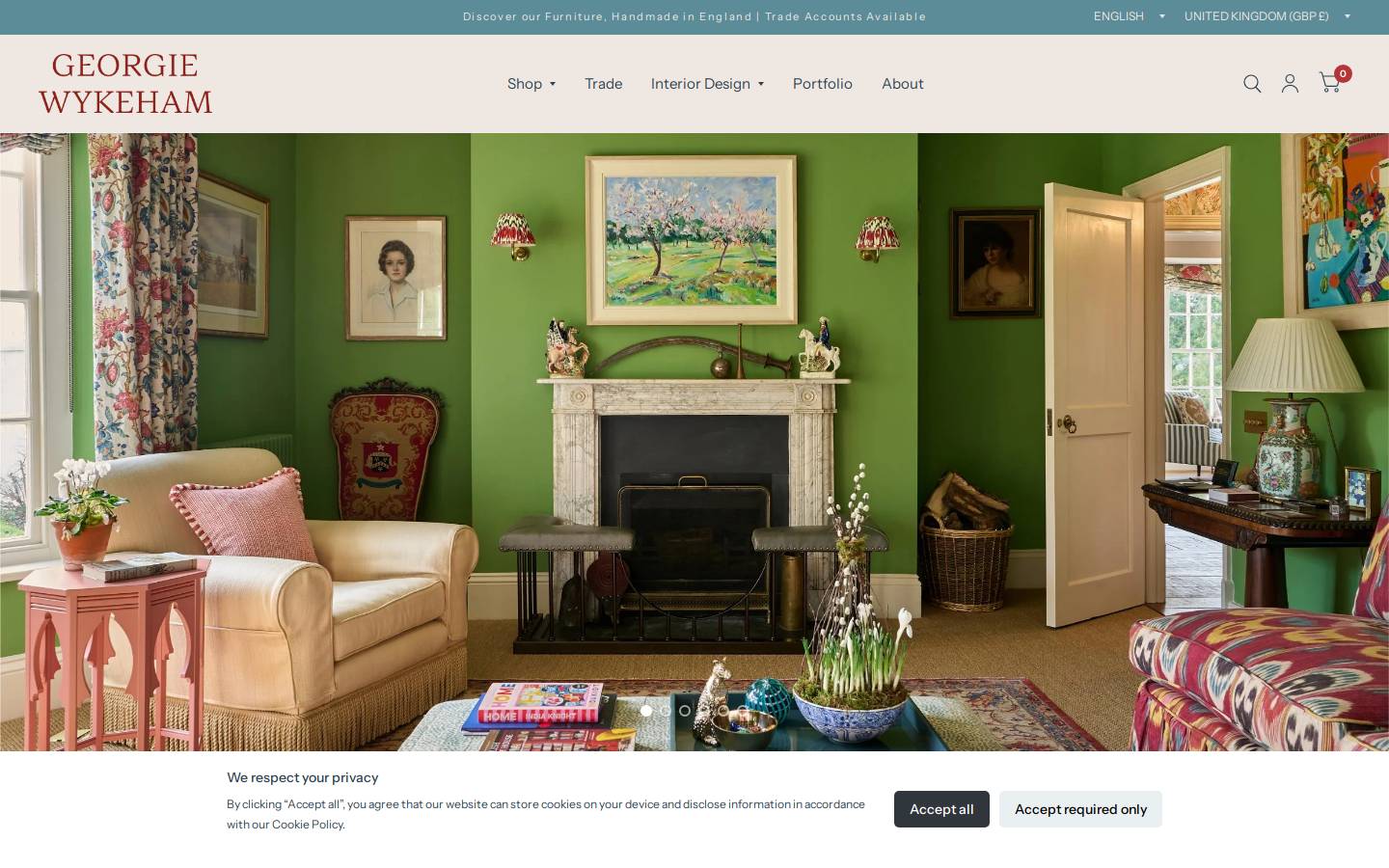 georgiewykehamdesigns.com homepage screenshot