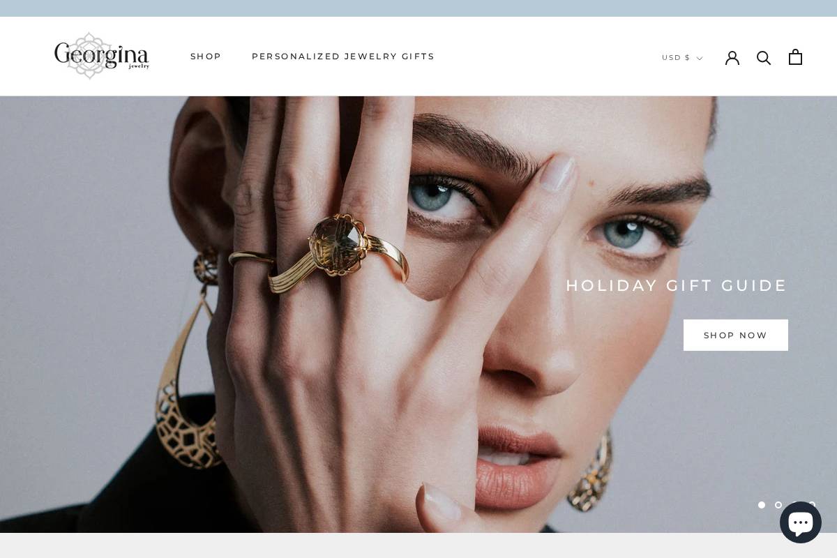georginajewelry.com homepage screenshot
