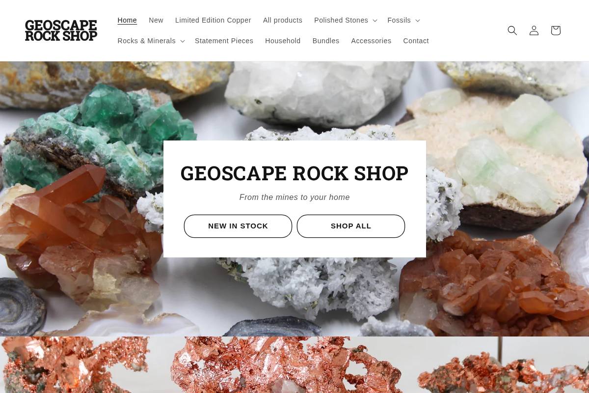 geoscaperocks.com homepage screenshot
