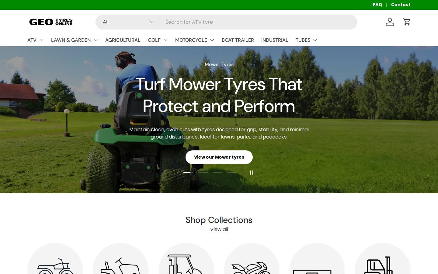 GEO Tyres homepage screenshot