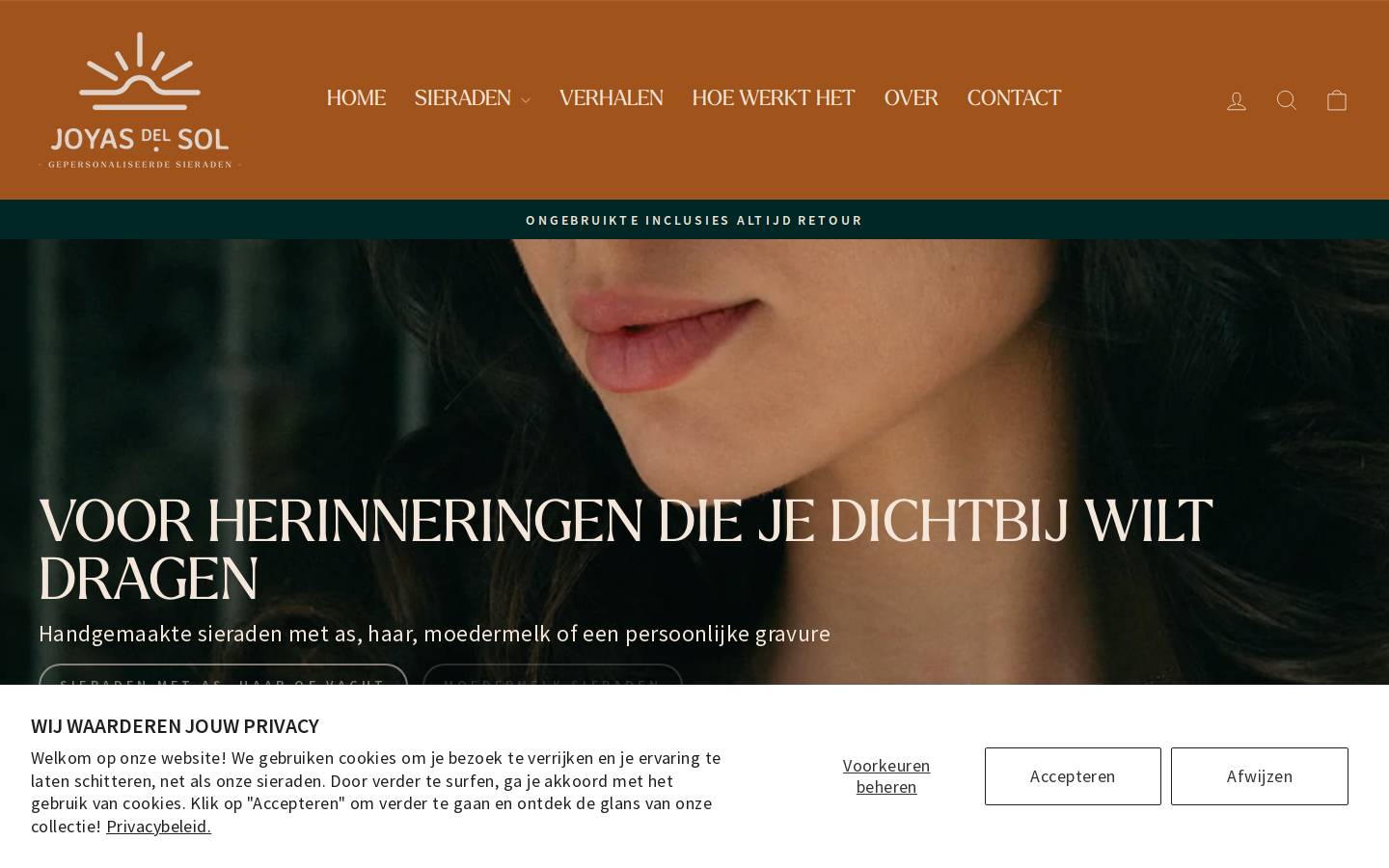 gepersonaliseerdesieraden.nl homepage screenshot