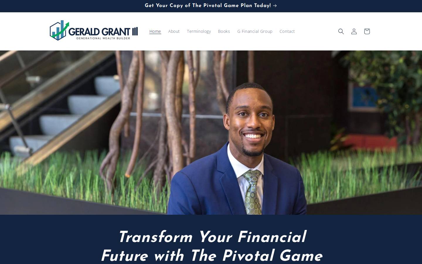 geraldgrantiii.com homepage screenshot