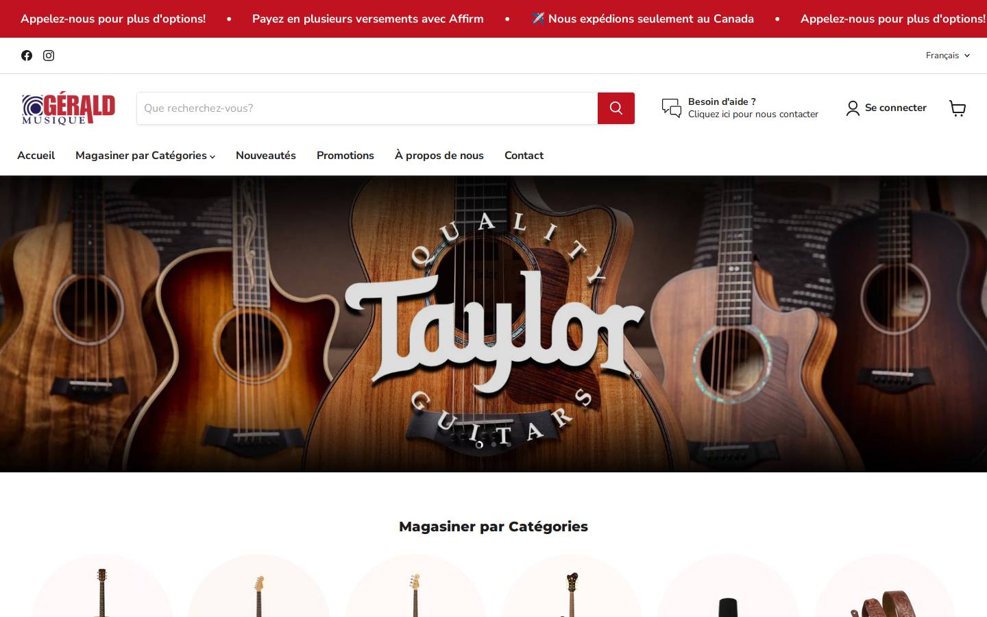 geraldmusique.ca homepage screenshot