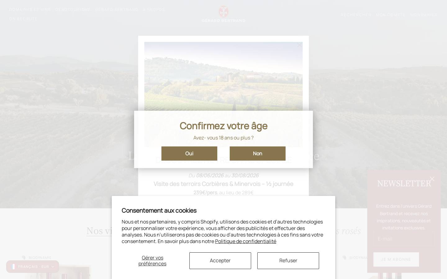 Gérard Bertrand homepage screenshot