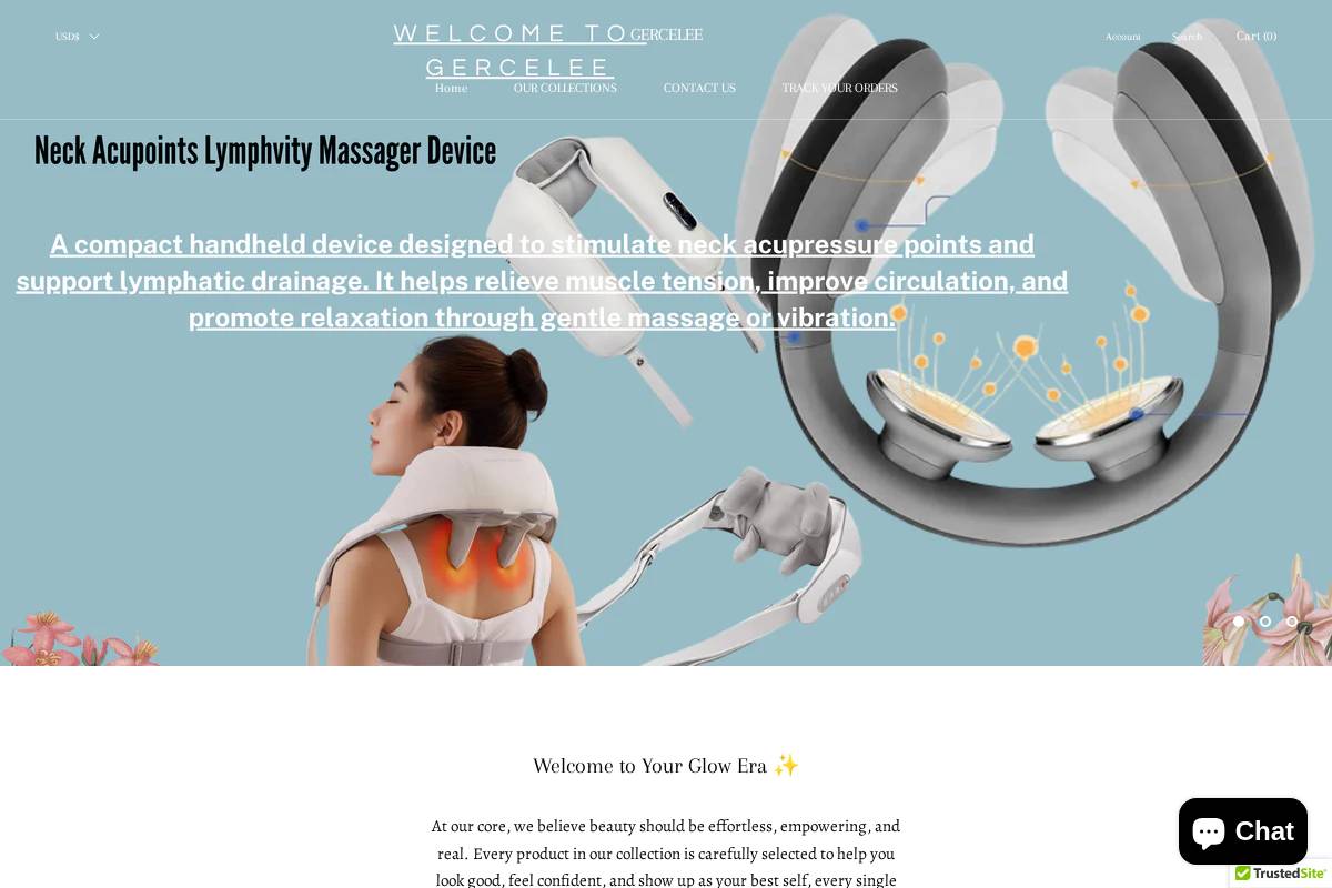 gercelee.com homepage screenshot