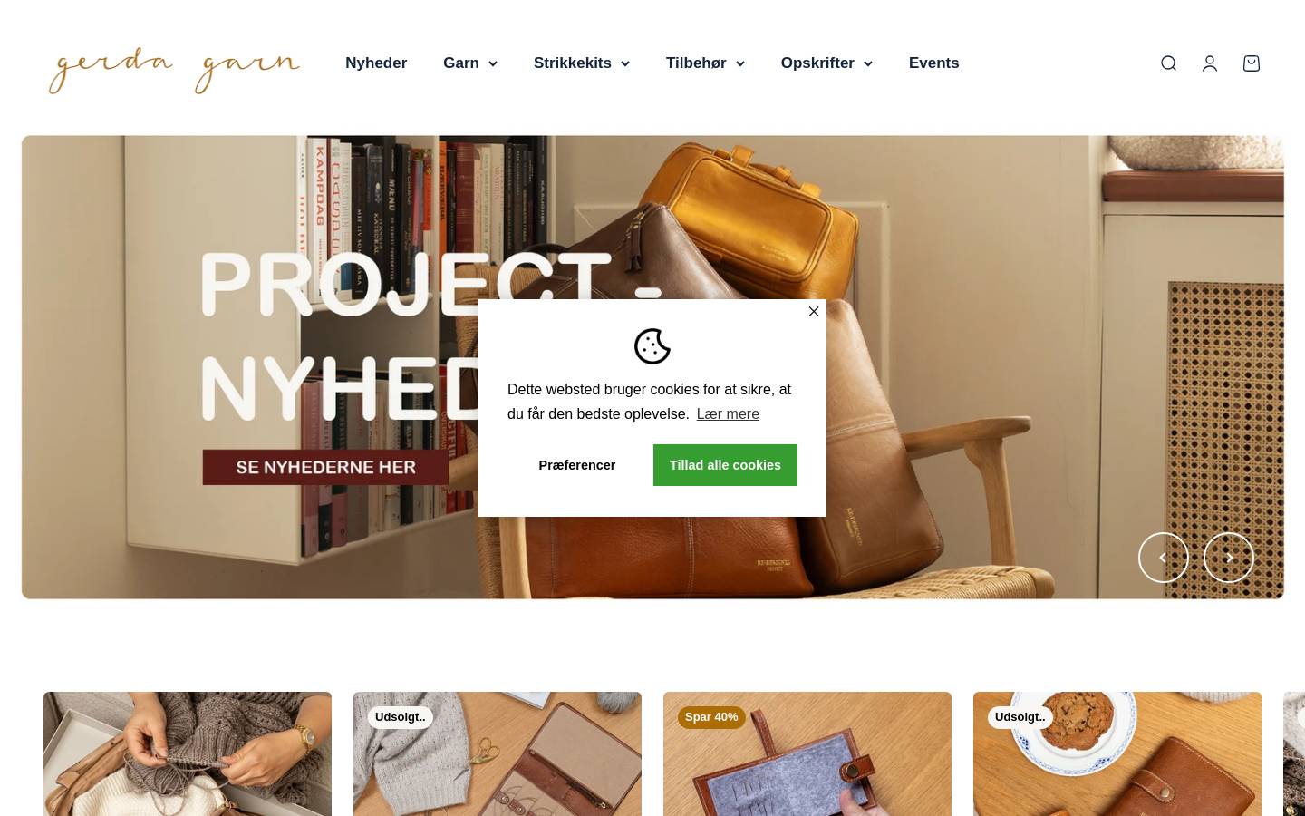 Gerda Garn homepage screenshot