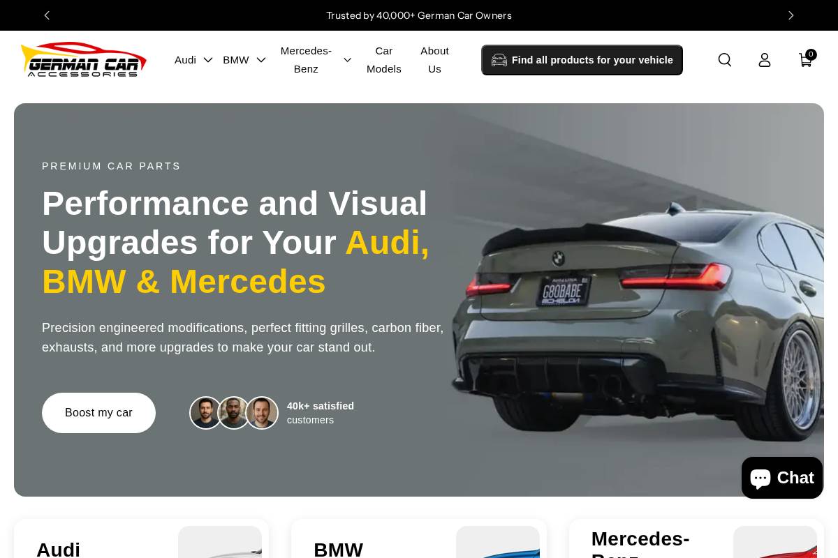 German Car Accessories homepage screenshot