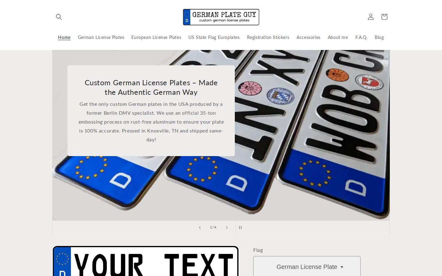 germanplateguy.com homepage screenshot