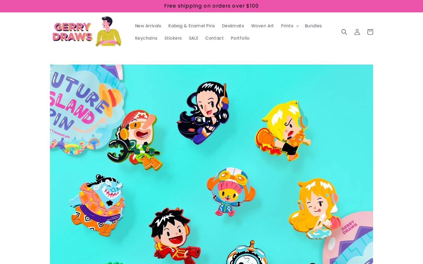 gerrydraws.com homepage screenshot