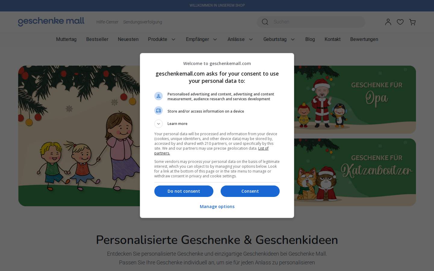 Geschenke Mall homepage screenshot