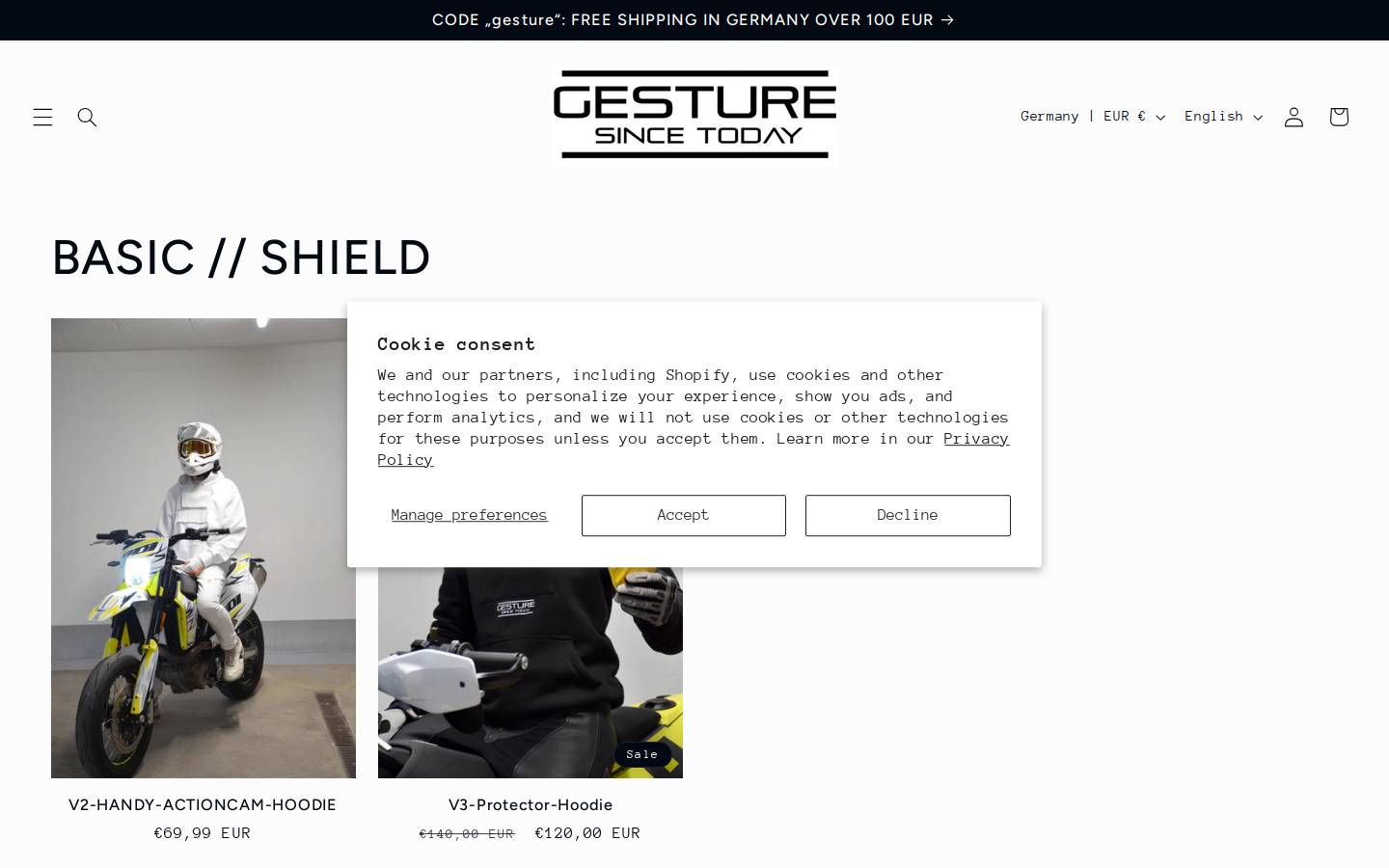 gesturesincetoday.com homepage screenshot