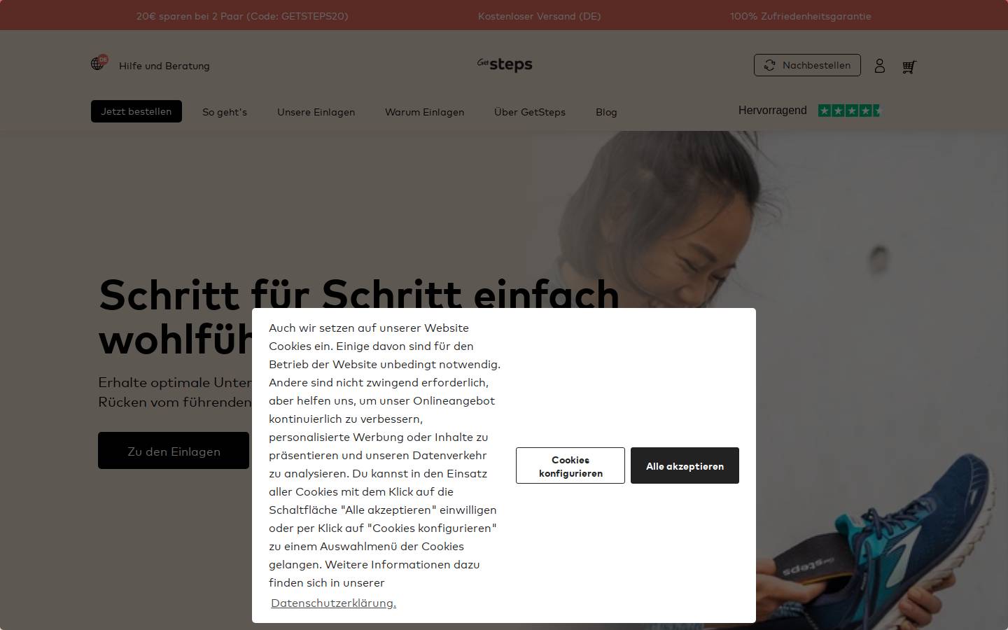 GetSteps homepage screenshot