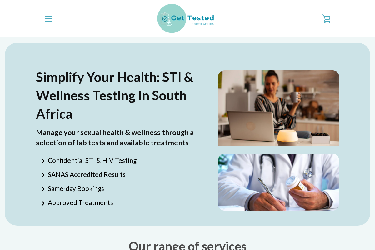 Get Tested homepage screenshot