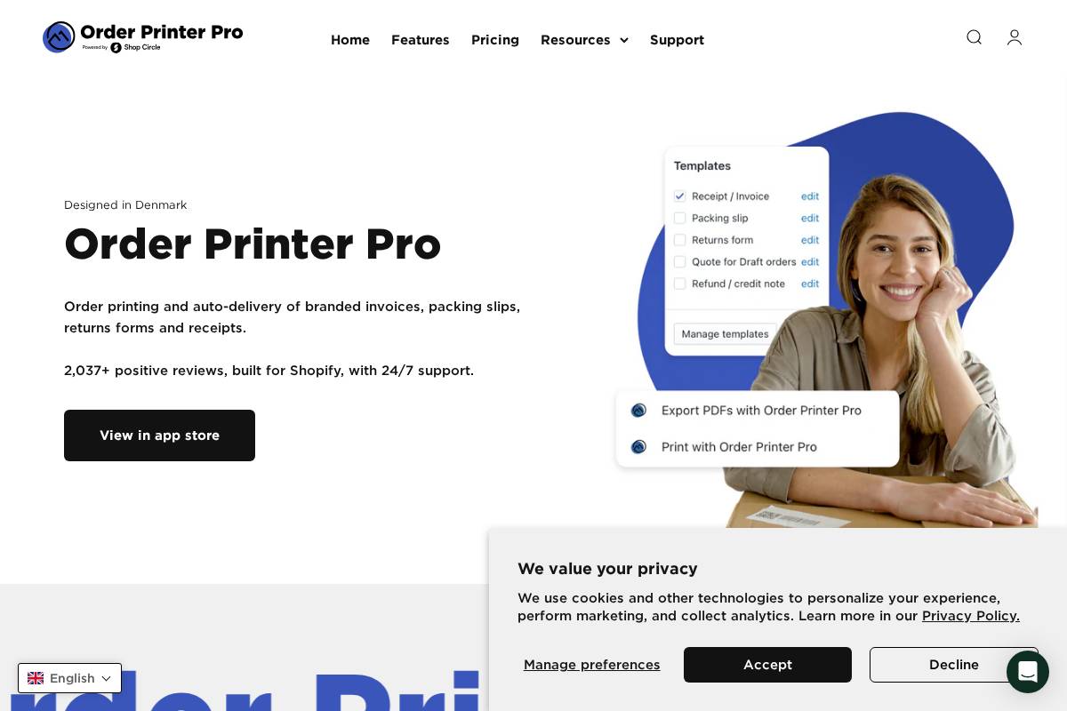 get.orderprinterpro.com homepage screenshot