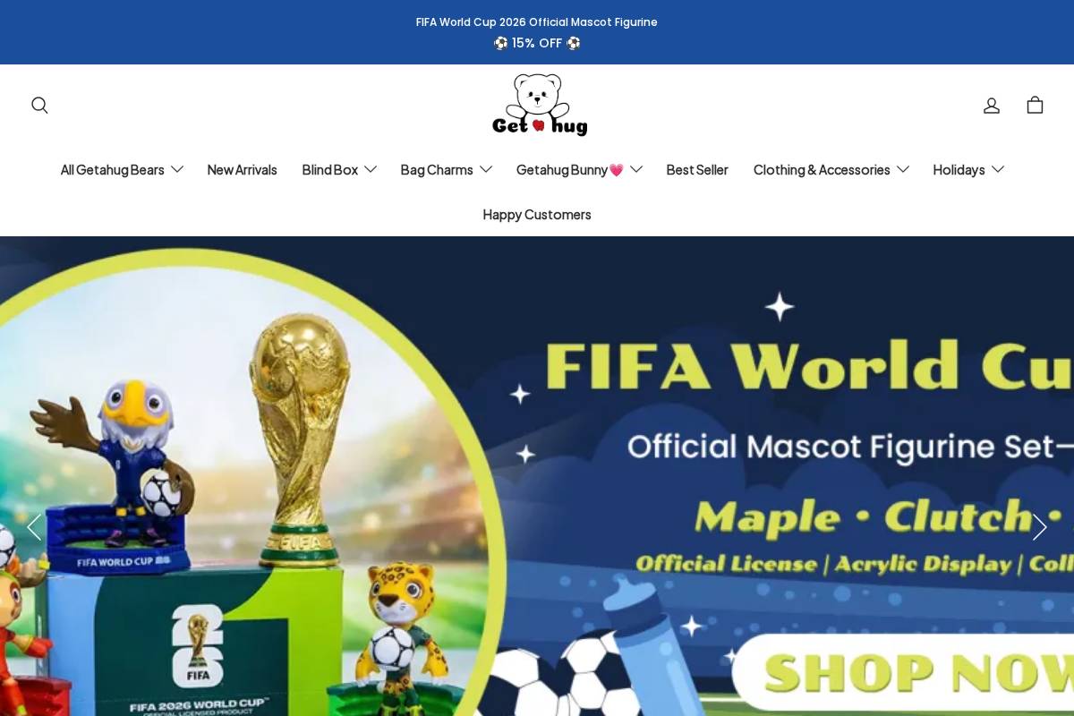 Getahug homepage screenshot