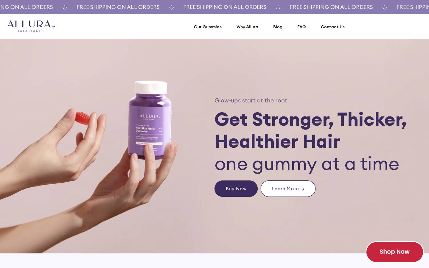 getallura.com homepage screenshot