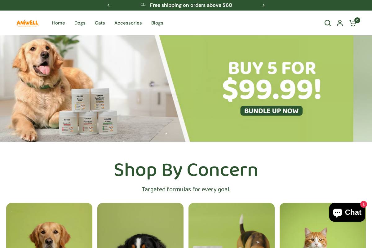 Aniwell homepage screenshot
