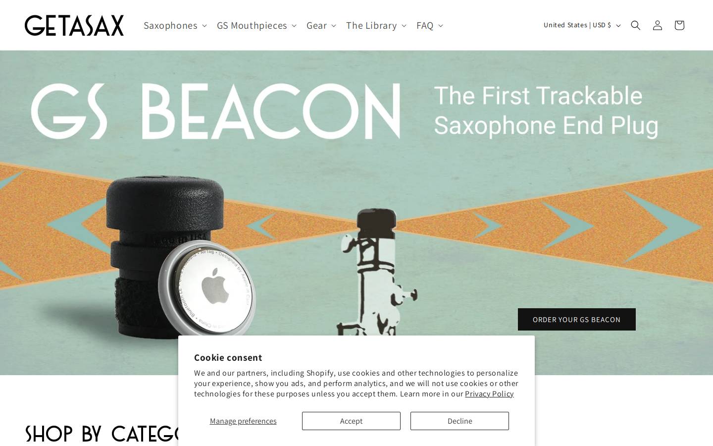 getasax.com homepage screenshot