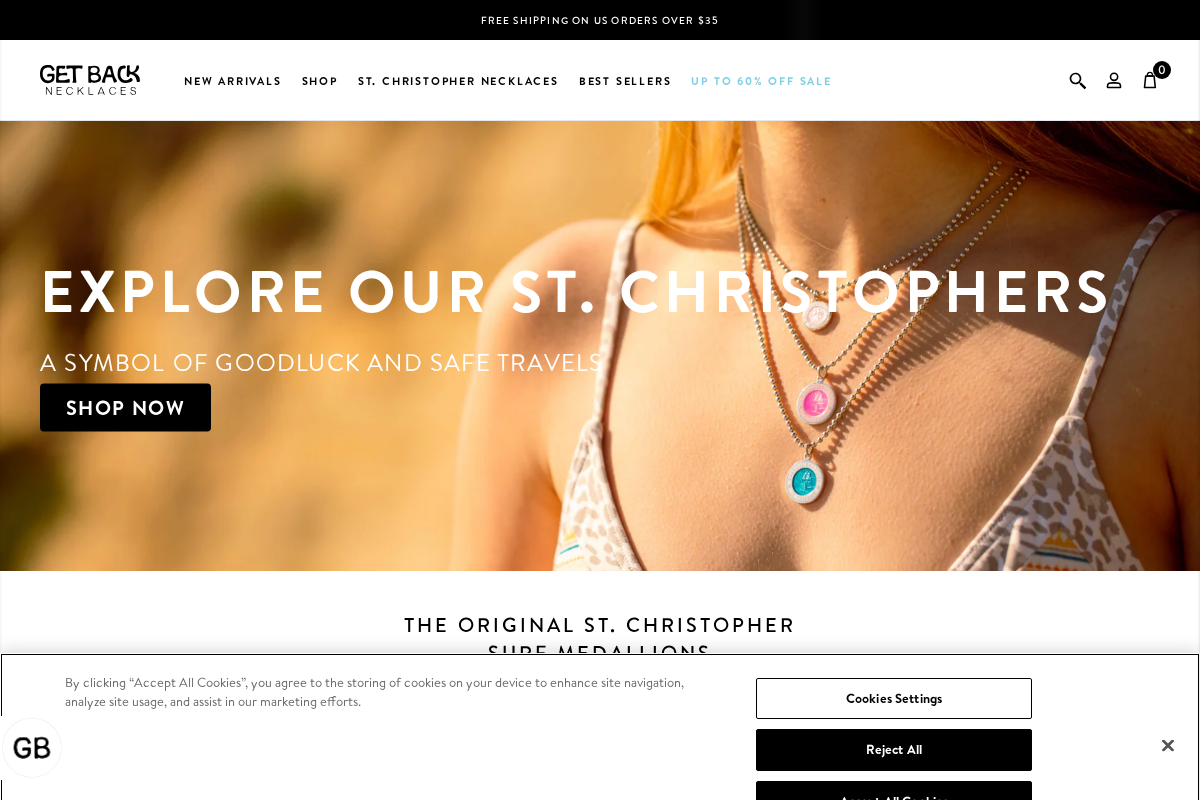 getbacknecklaces.com homepage screenshot