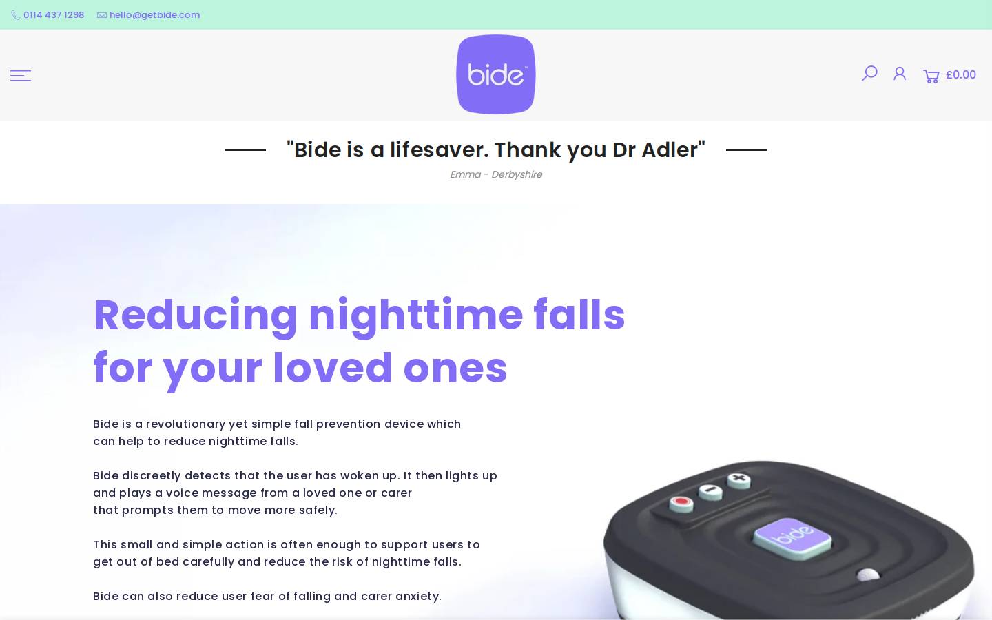 Getbide homepage screenshot