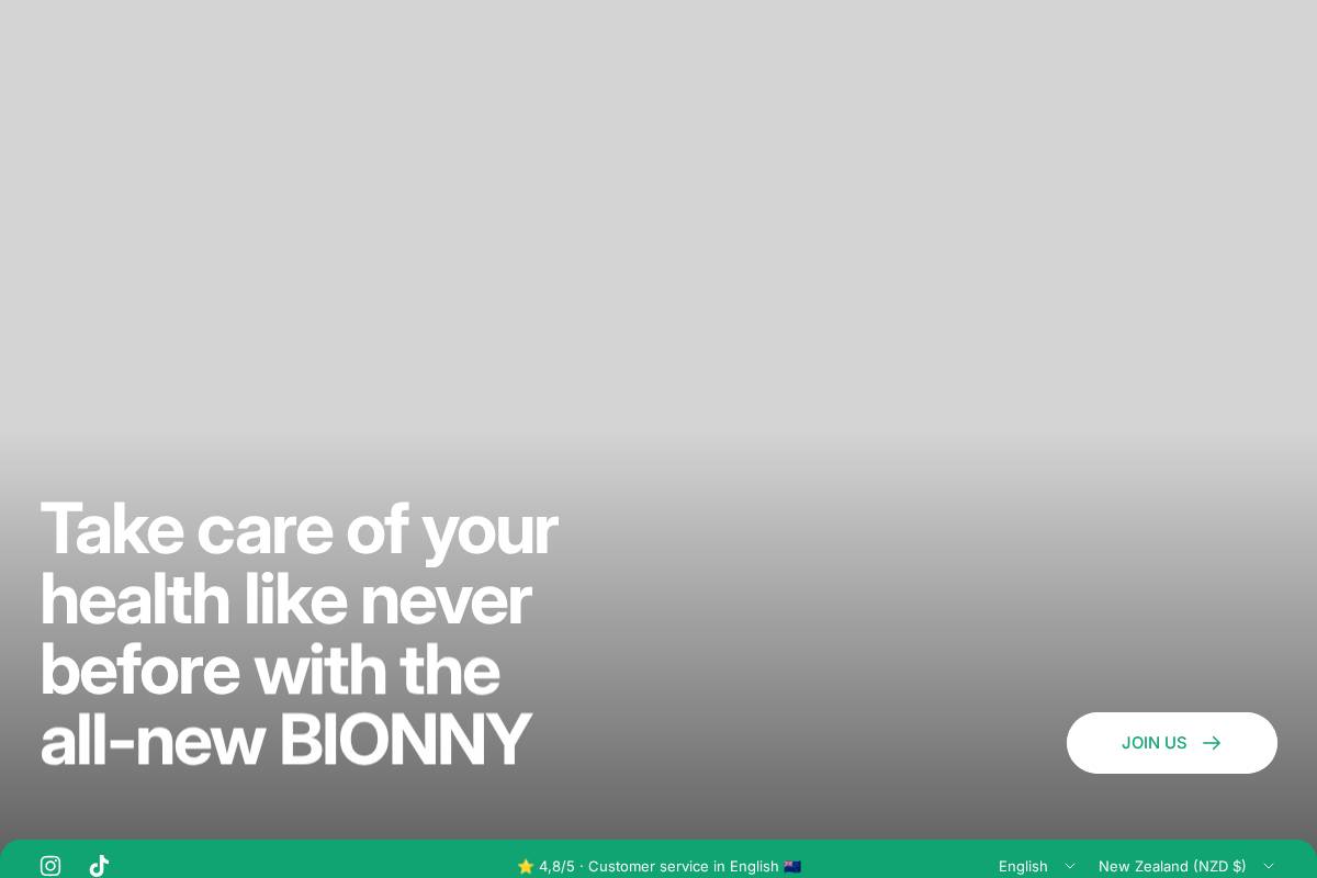 Getbionny homepage screenshot