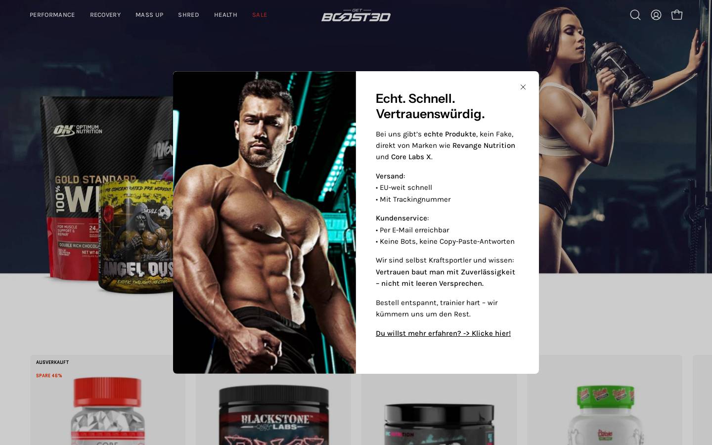 Getboost3d homepage screenshot