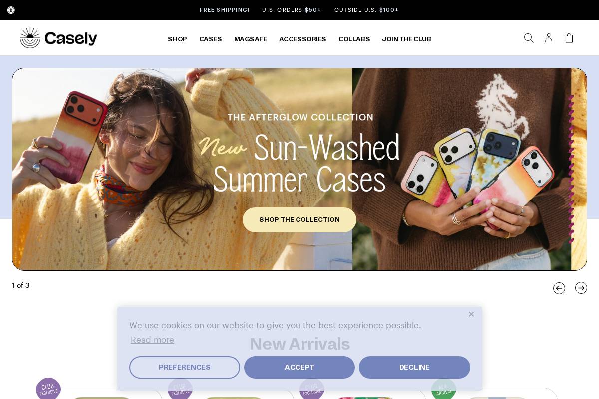 Casely homepage screenshot