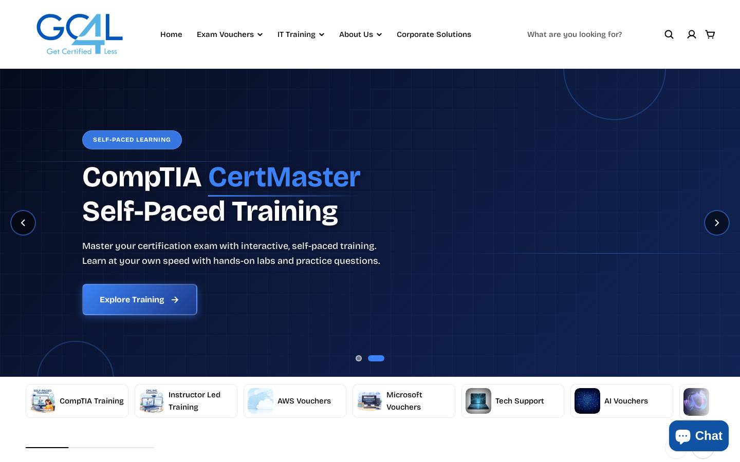 GetCertified4Less homepage screenshot