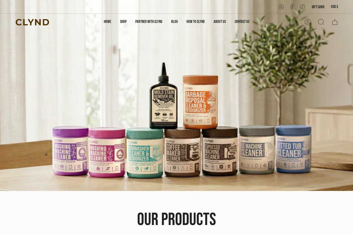 CLYND homepage screenshot