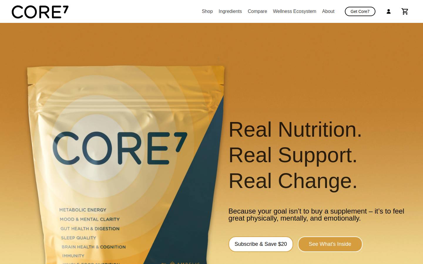Getcore7 homepage screenshot