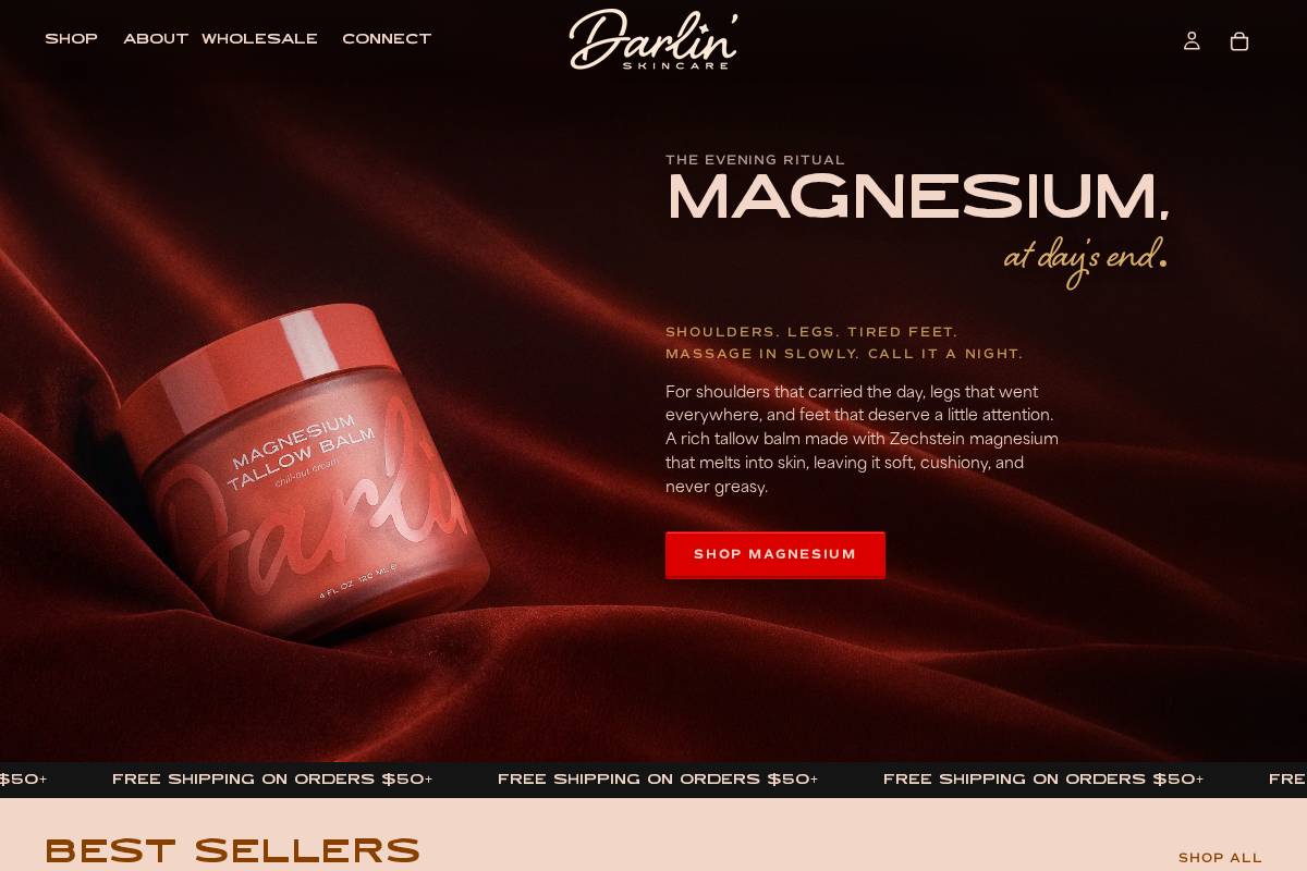 getdarlin.com homepage screenshot