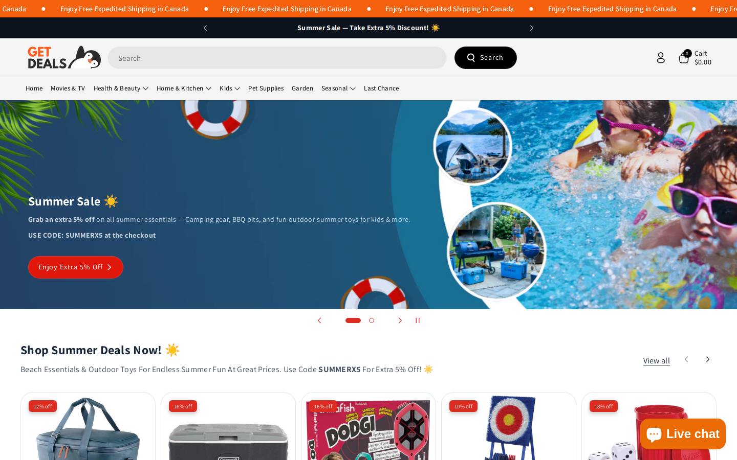 getdeals.ca homepage screenshot