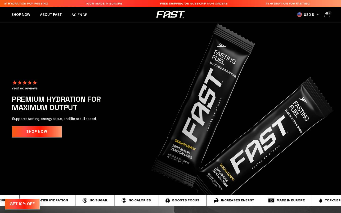 GetFast homepage screenshot